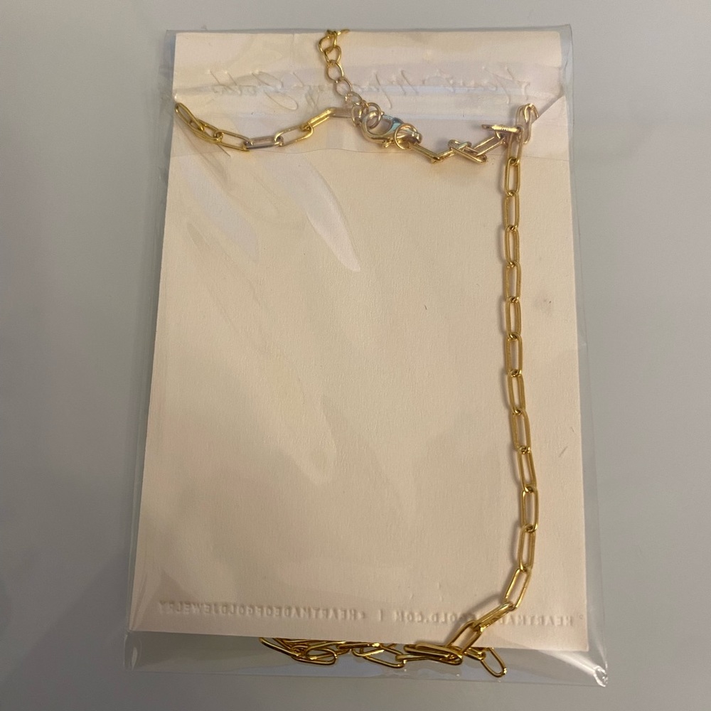 Heartmade of gold, Gold paper clip chain, gold plated